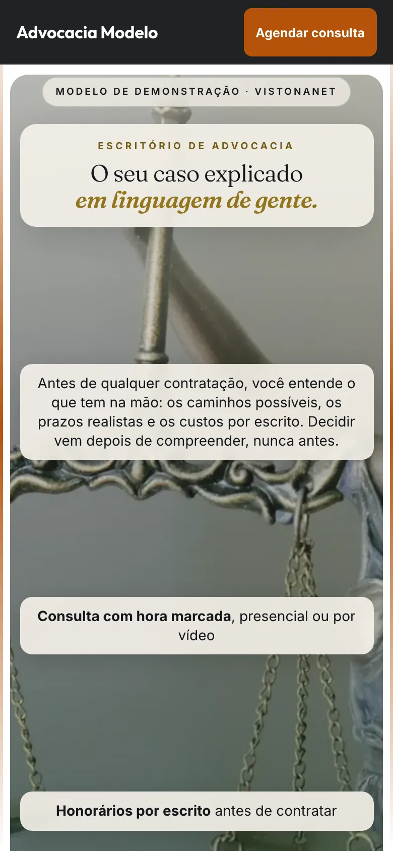 Modelo de site de advogados