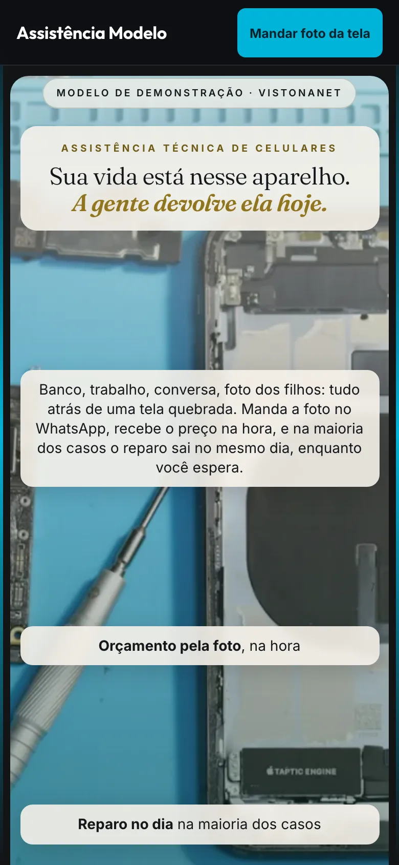 Modelo de site de celulares