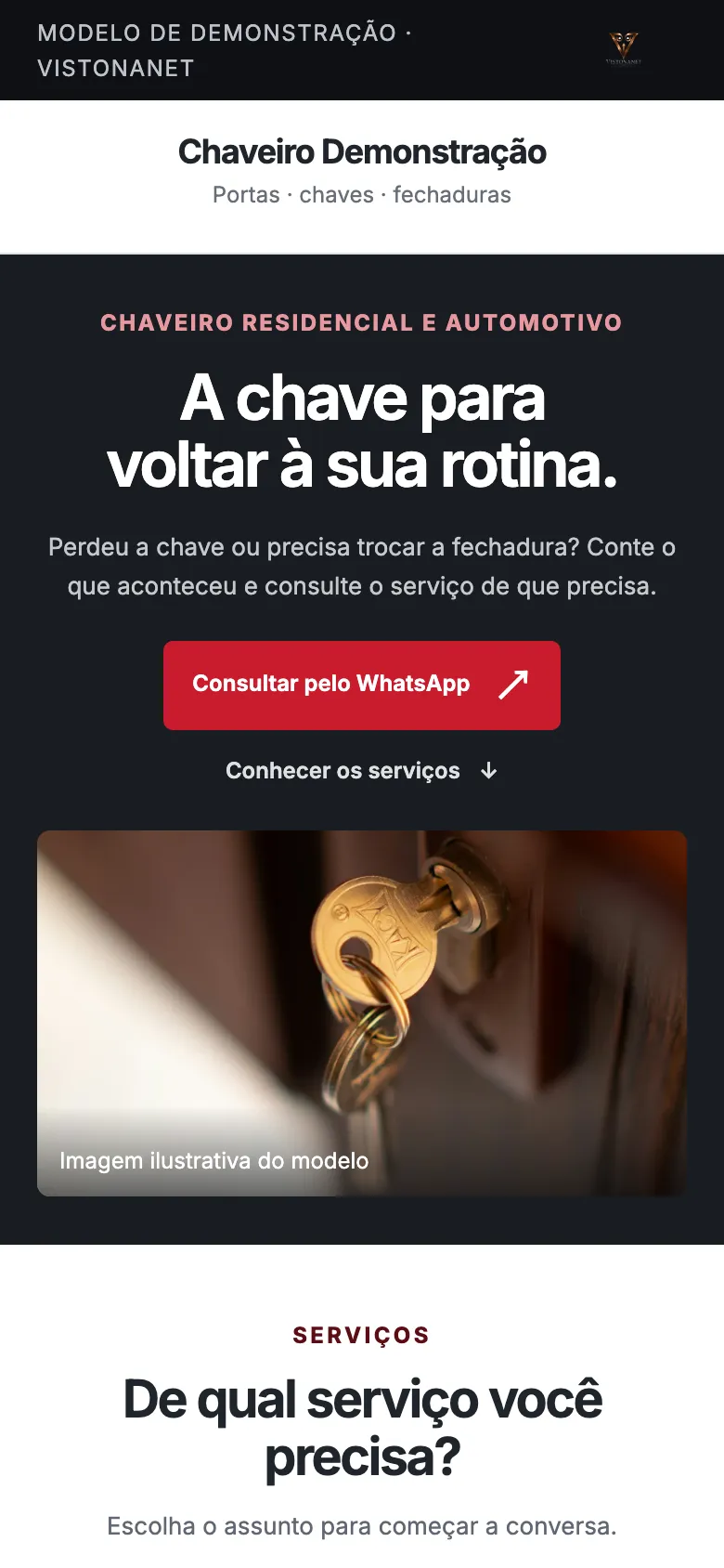 Modelo de site de chaveiro