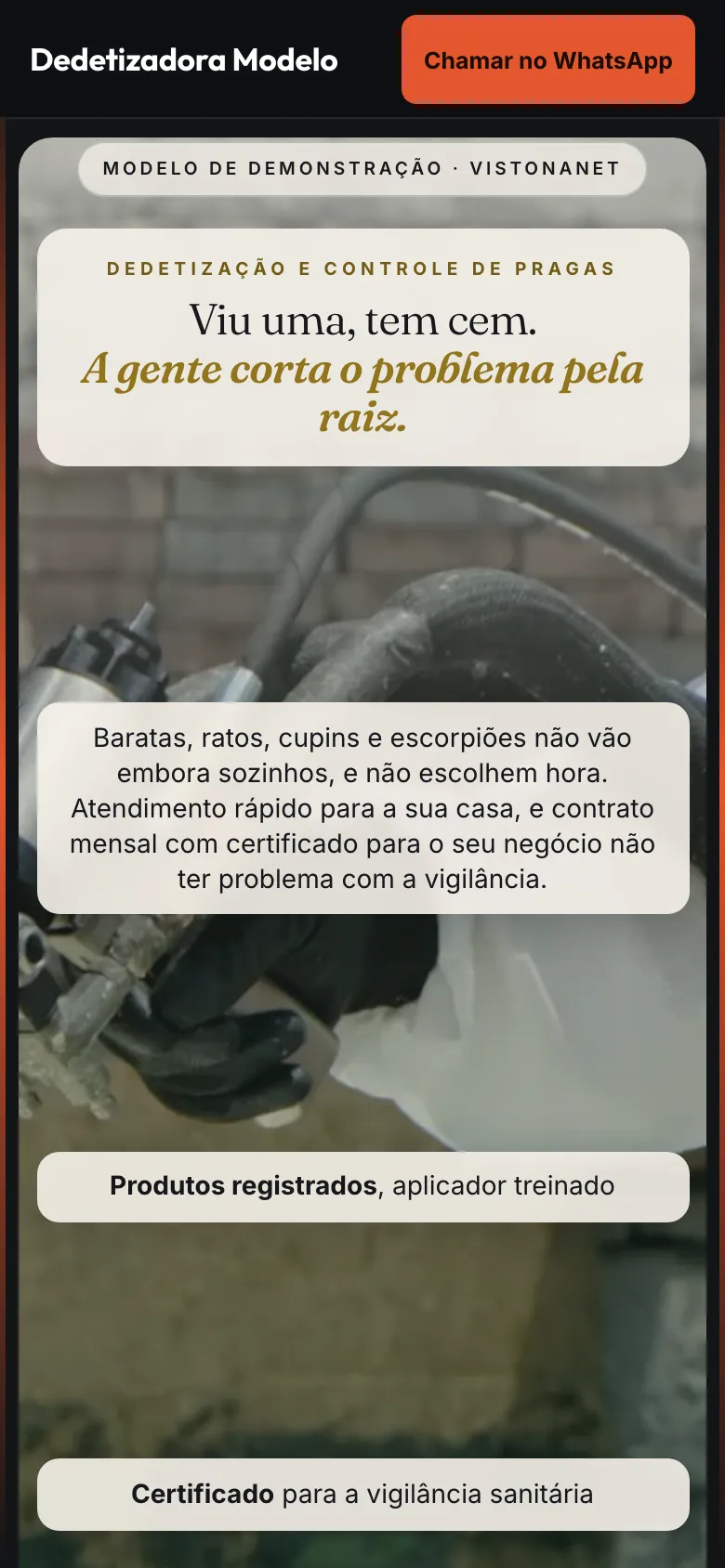 Modelo de site de dedetizadora