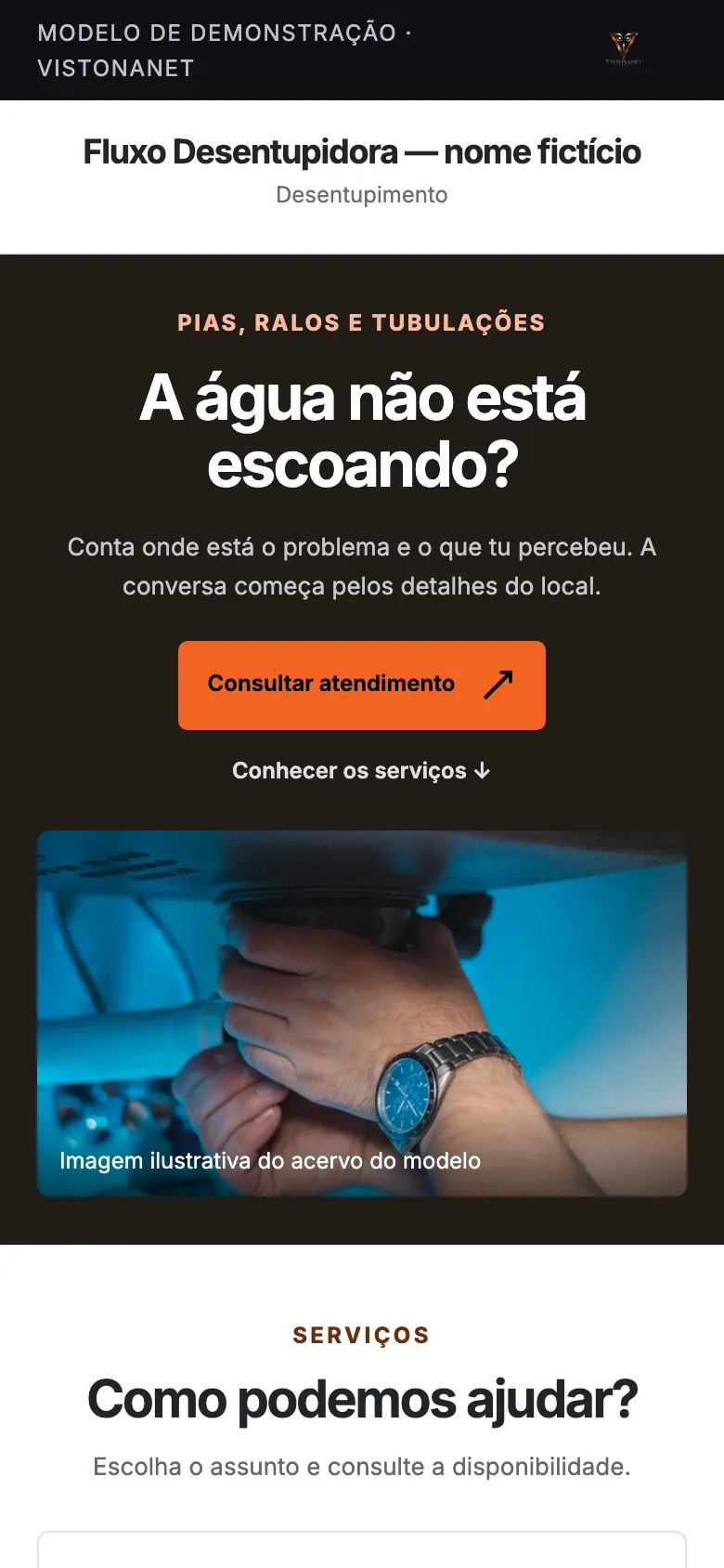 Modelo de site de emergência 24h