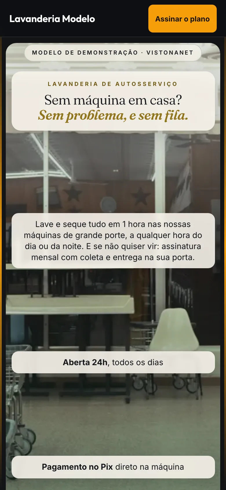 Modelo de site de lavanderia