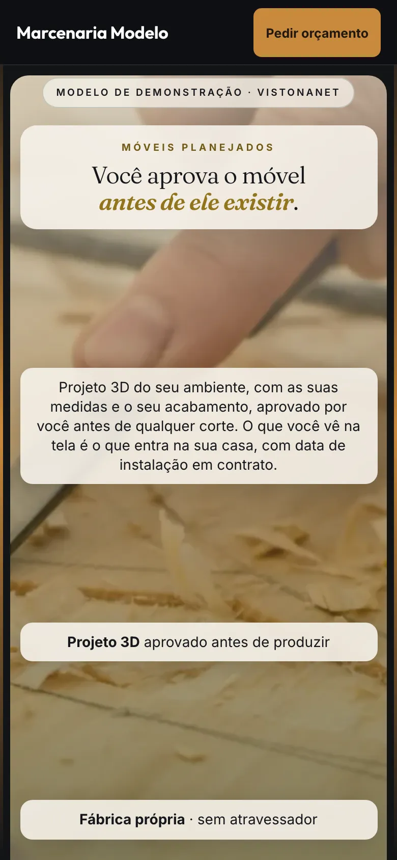 Modelo de site de marcenaria