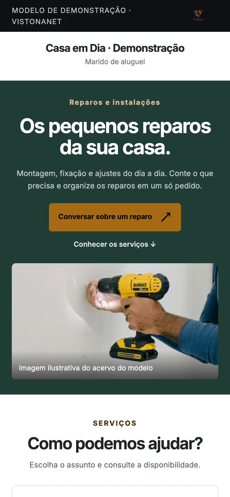 Modelo de site de marido de aluguel