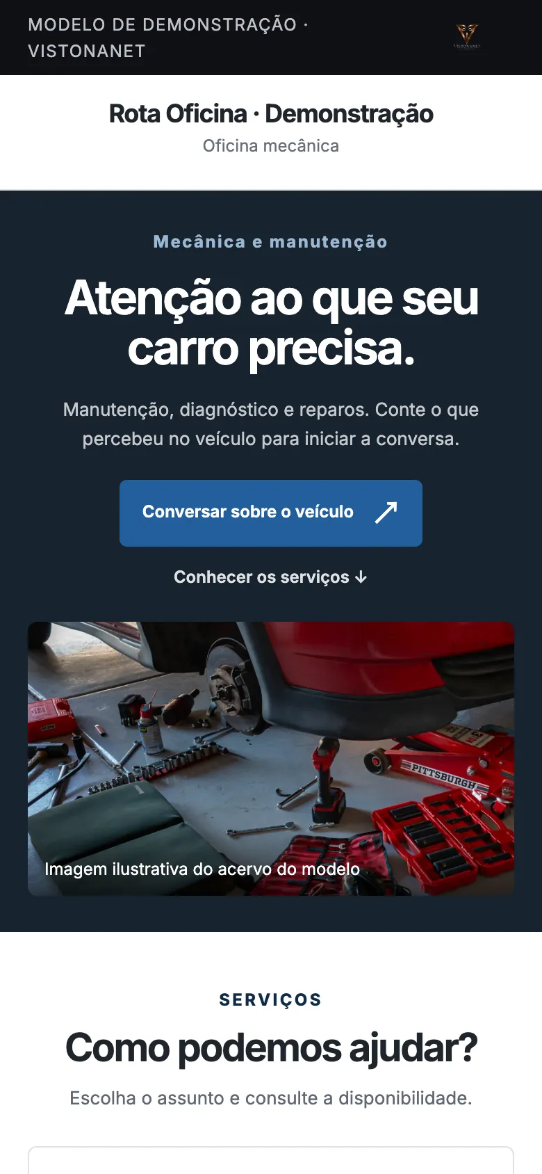 Modelo de site de oficina
