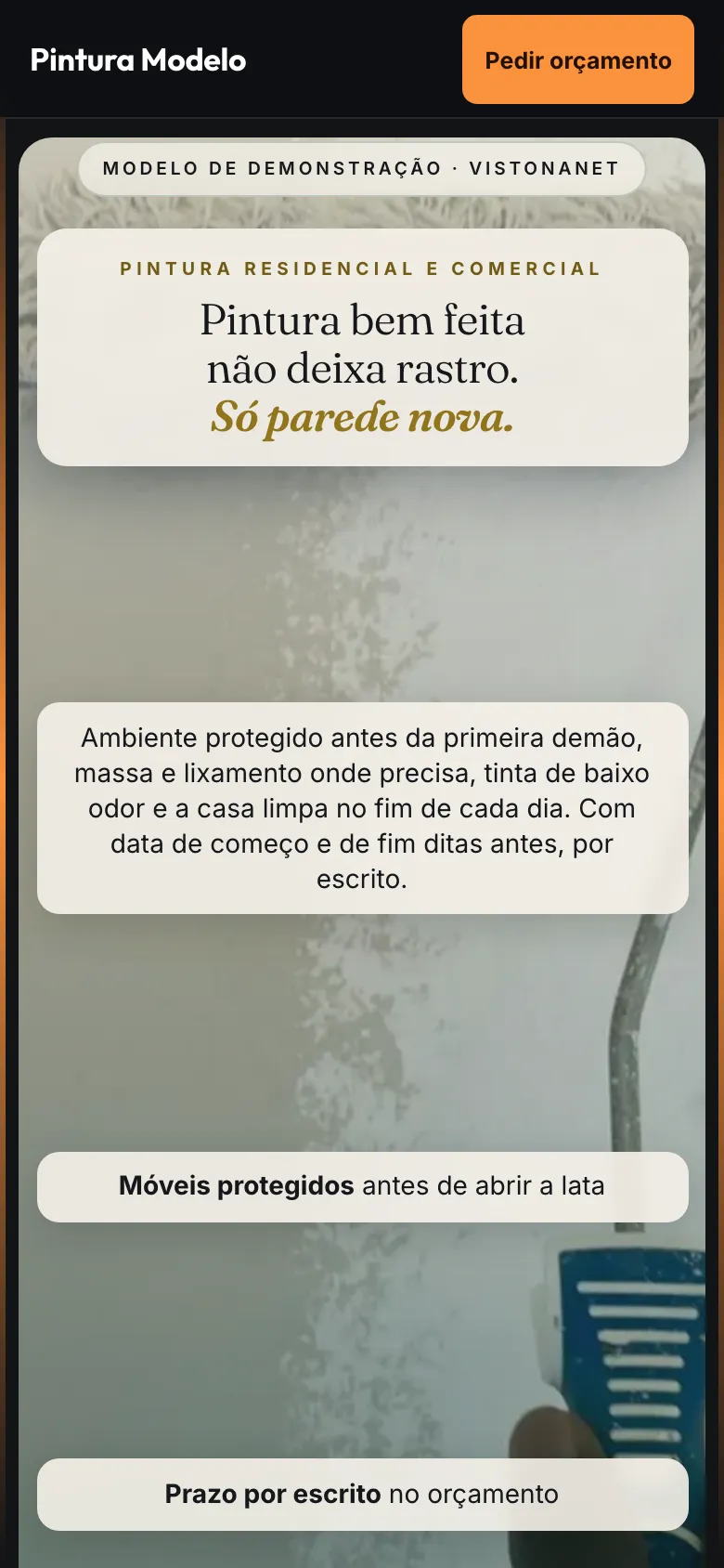 Modelo de site de pintura