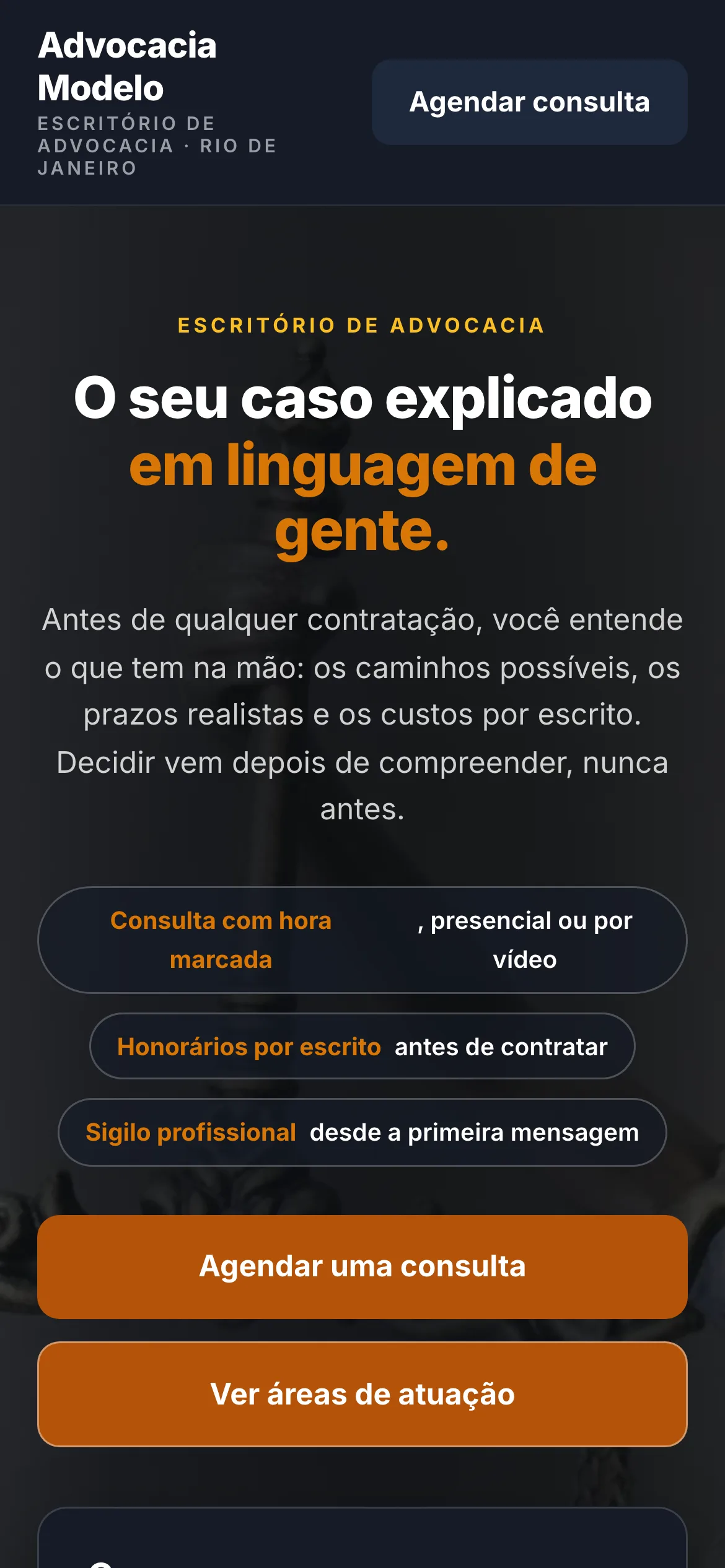 O mesmo modelo visto no celular