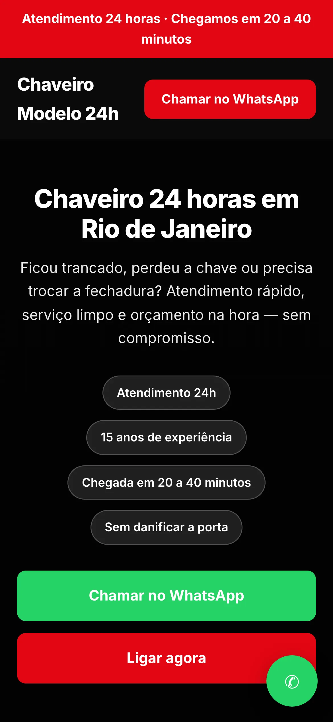 O mesmo modelo visto no celular