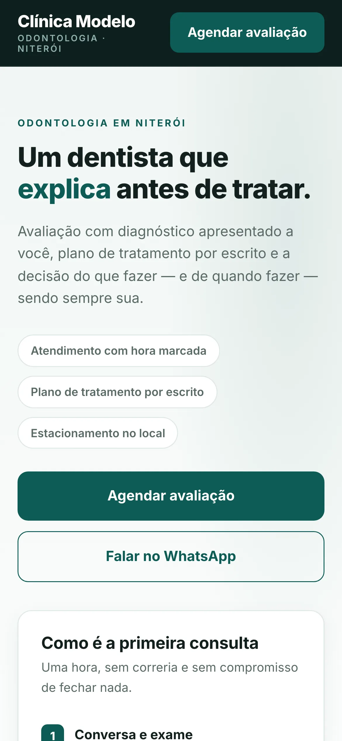 O mesmo modelo visto no celular