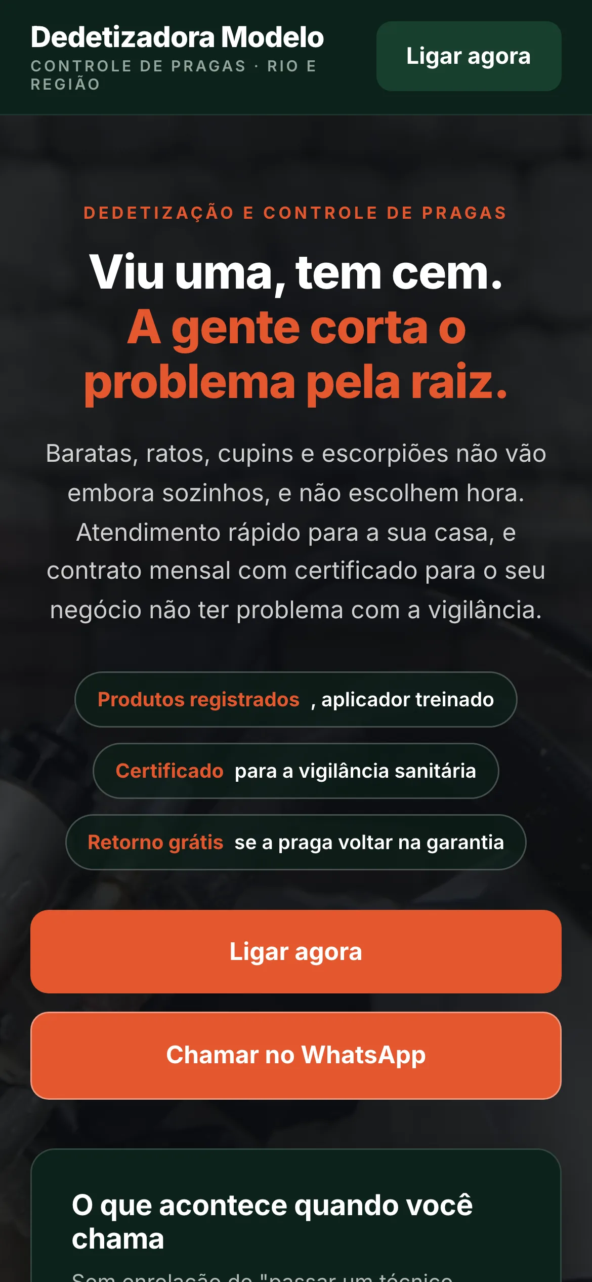 O mesmo modelo visto no celular