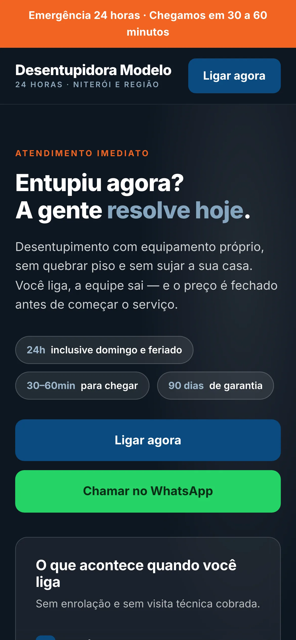 O mesmo modelo visto no celular