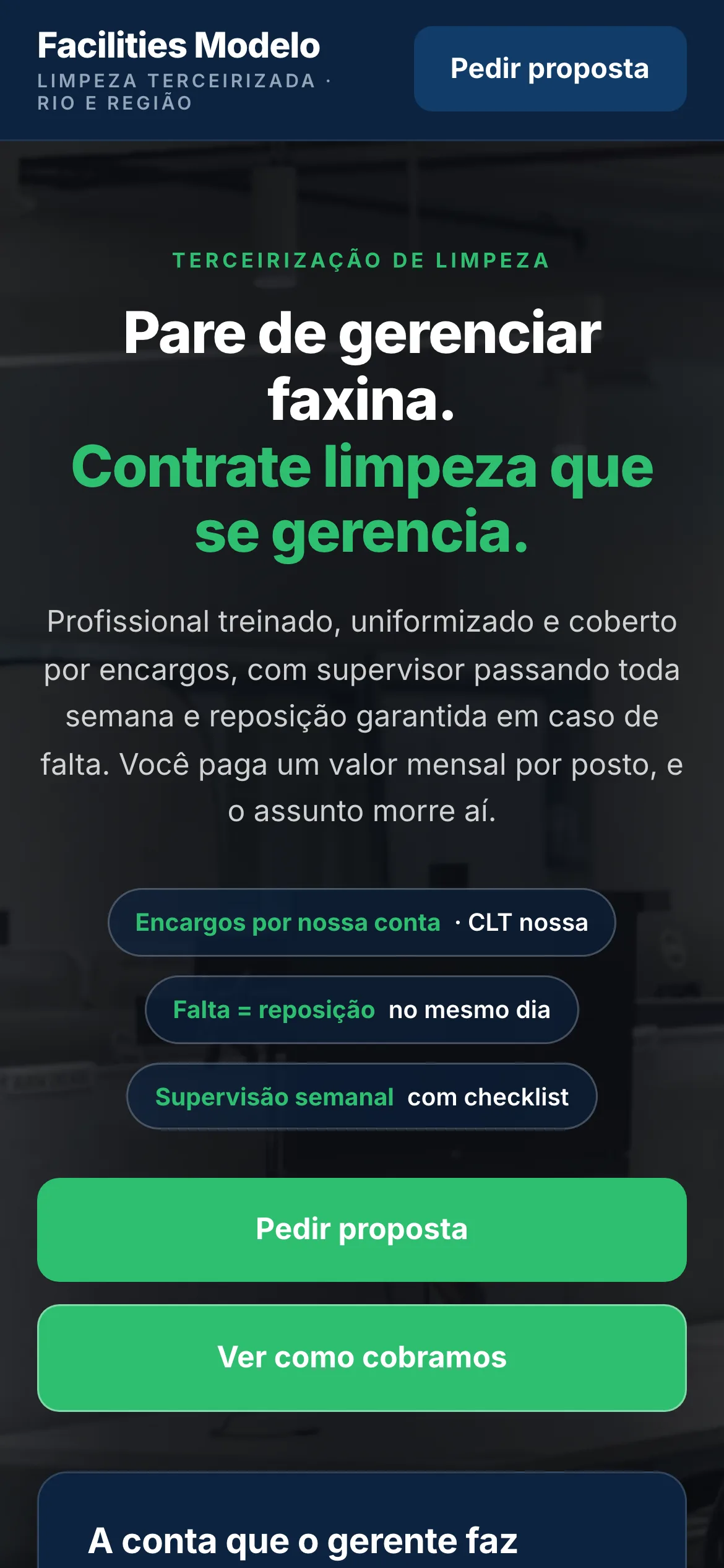 O mesmo modelo visto no celular