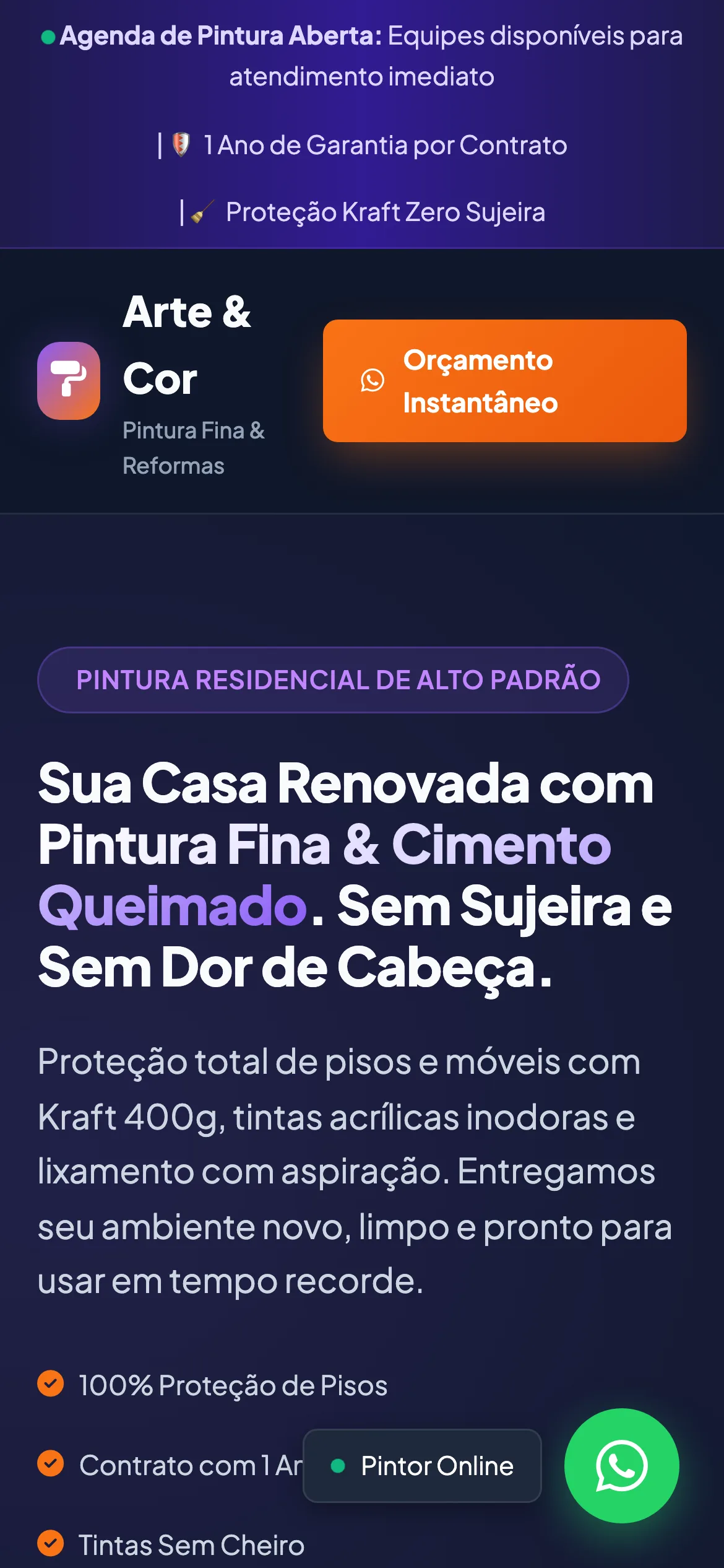 O mesmo modelo visto no celular