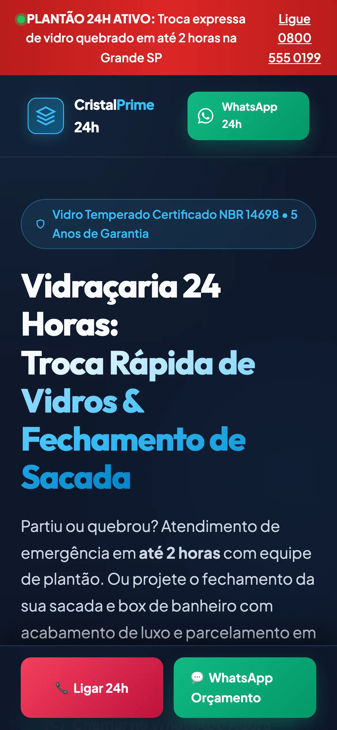 O mesmo modelo visto no celular