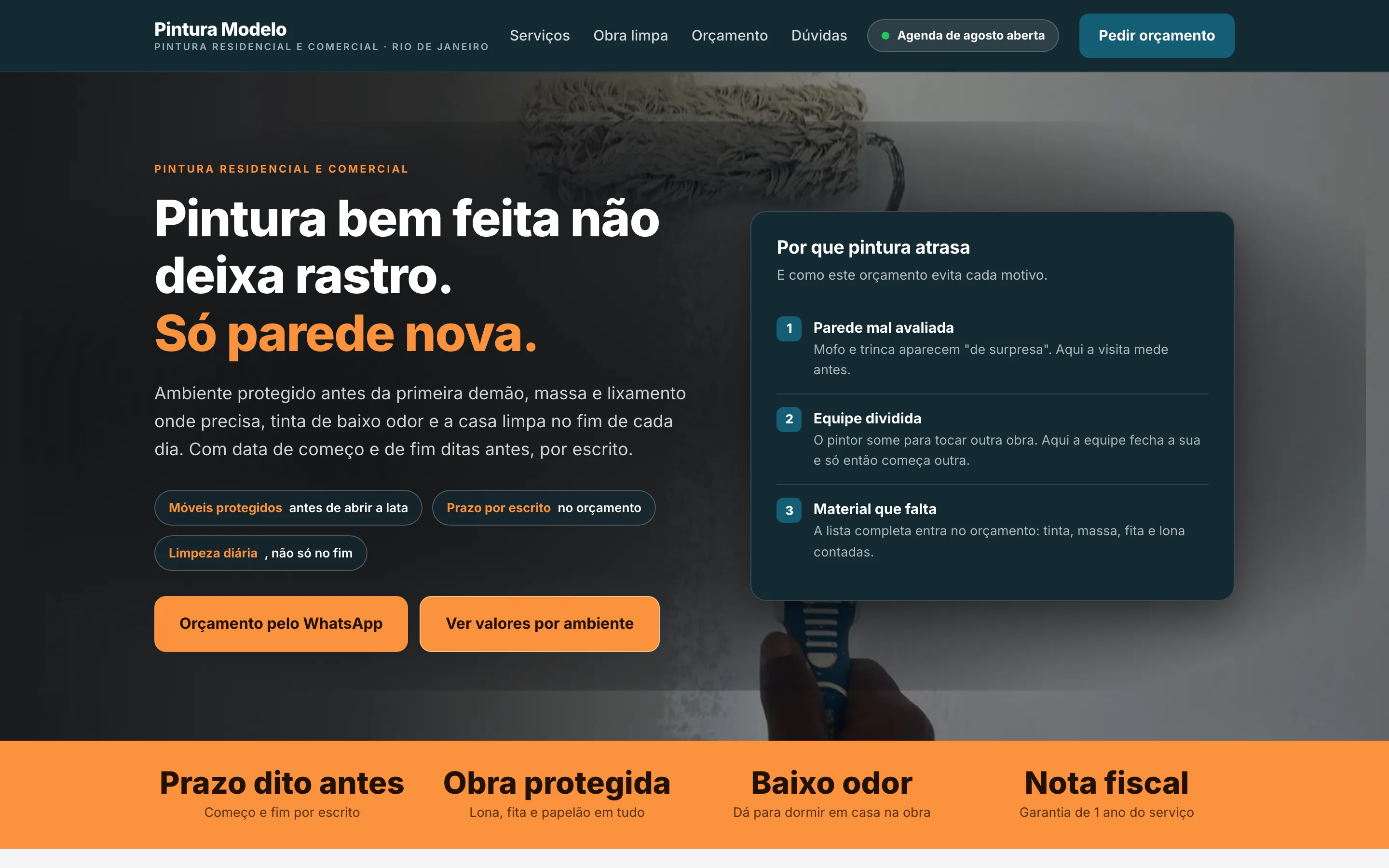 Modelo de site para pintores profissionais