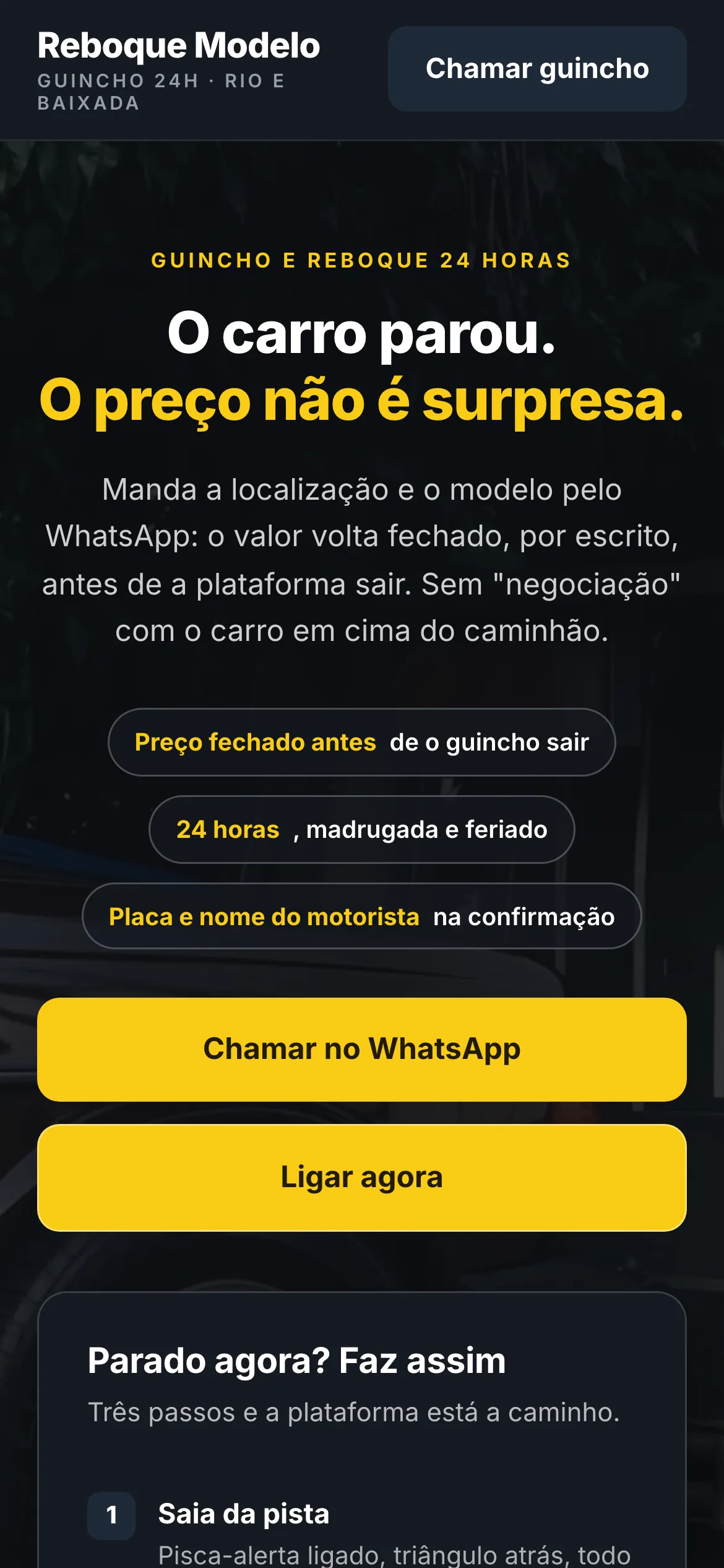 O mesmo modelo visto no celular